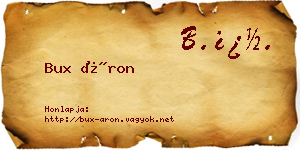 Bux Áron névjegykártya